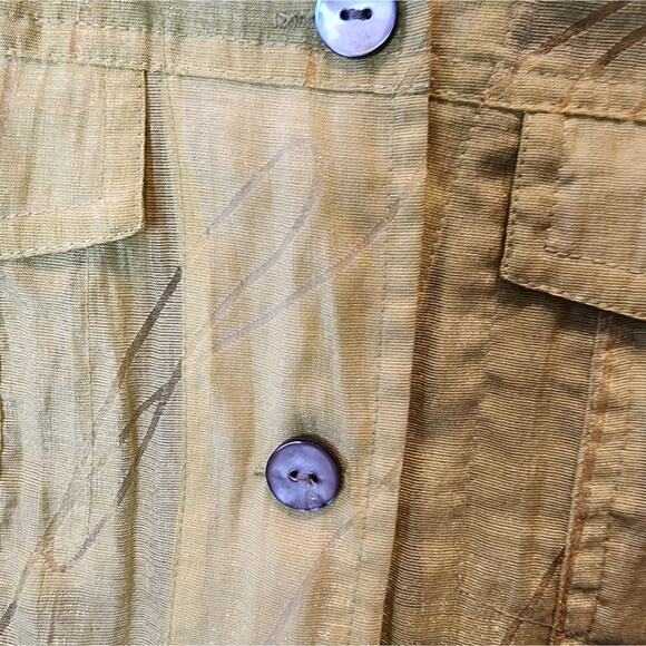 Chico's Yellow Button Blouse Semi Sheer Lightweight Casual Top Chico's Sz 1 / M - Picture 6 of 9